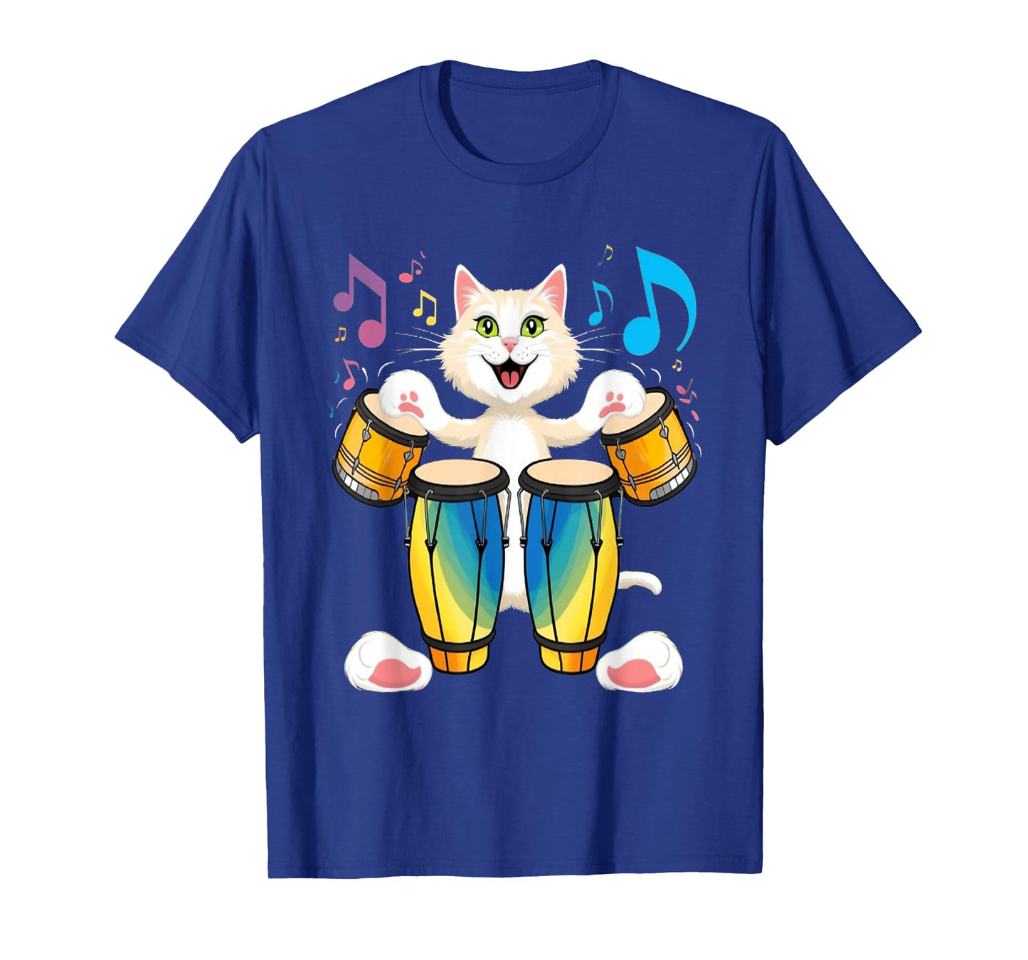 Cat Playing Bongo T-Shirt for Men Women Kids