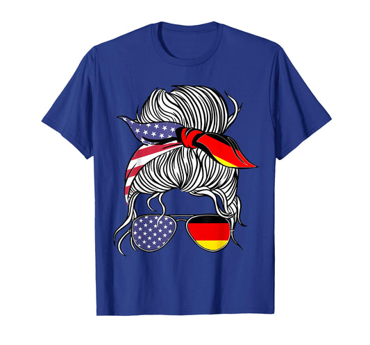 German American Patriot Grown Proud Women Girl Flag T-Shirt