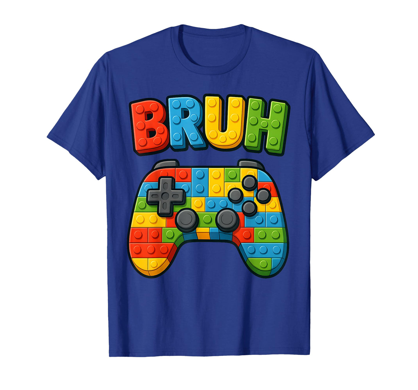 Building Blocks Bruh Funny Saying Gamer Boys Brick Builder T-Shirt