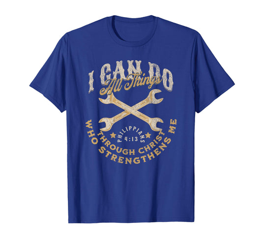 Cool Classic Car Mechanic Wrench Bible Scripture Verse Faith T-Shirt