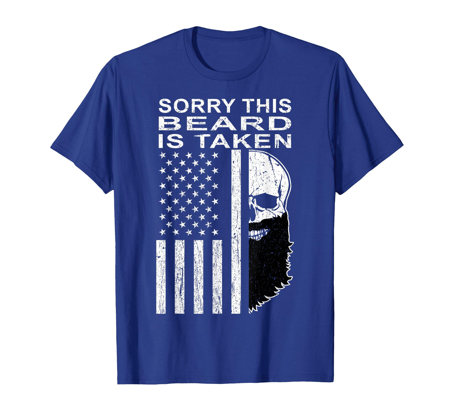 Sorry This Beard is Taken American Flag Skull Bearded Gifts T-Shirt