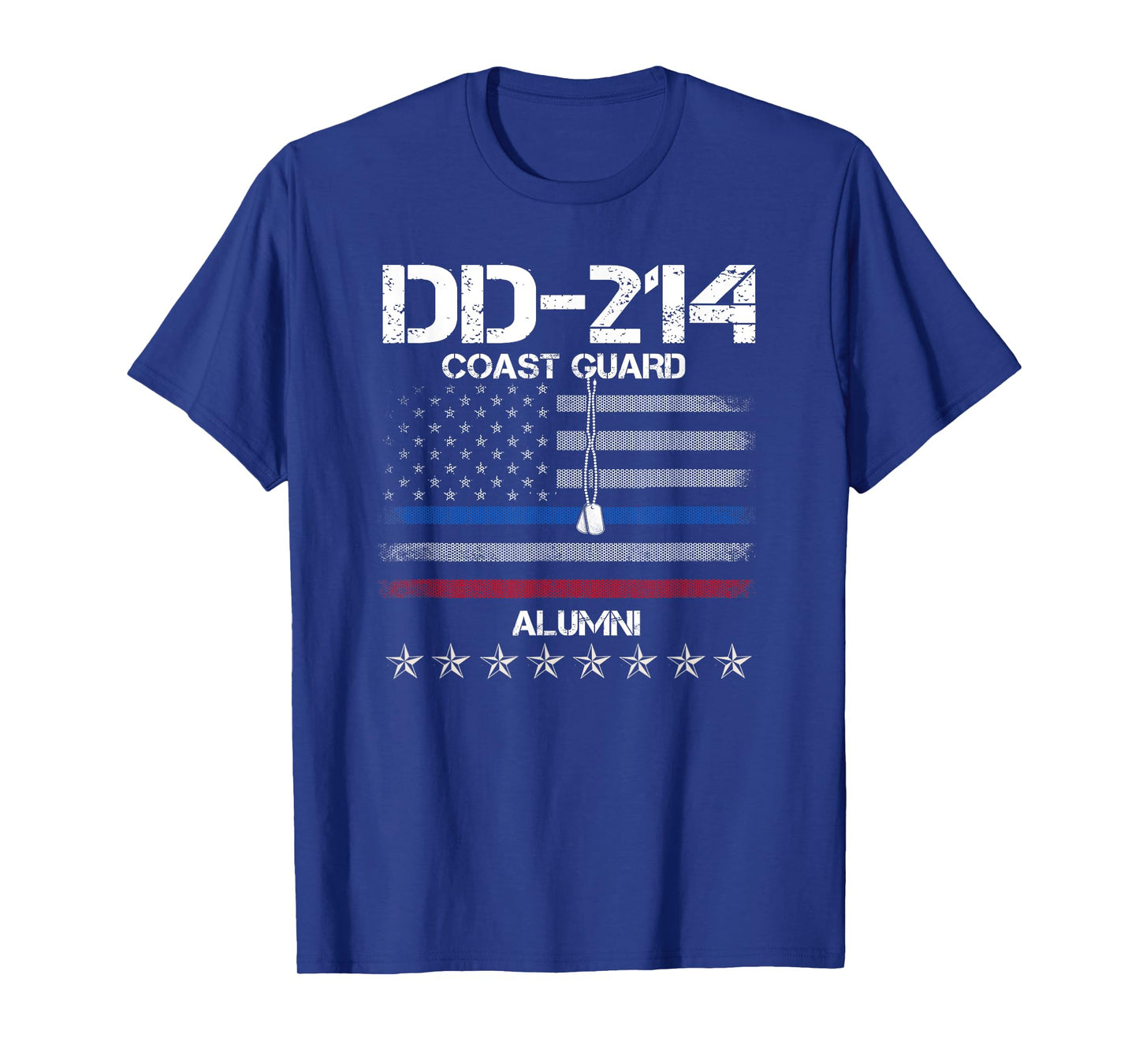 DD-214 US Coast Guard Alumni Tee USCG American Flag Vintage T-Shirt