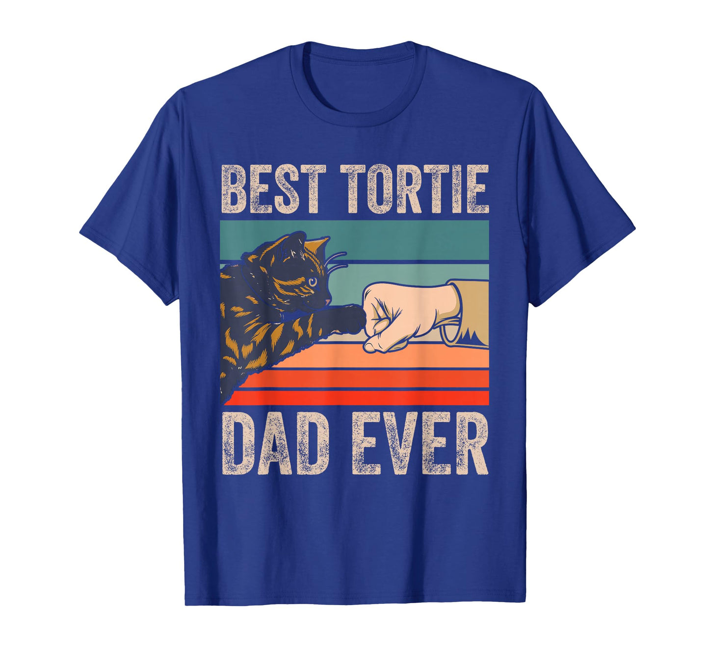Best Tortie Dad Ever Tortoiseshell Cat Lover Retro T-Shirt