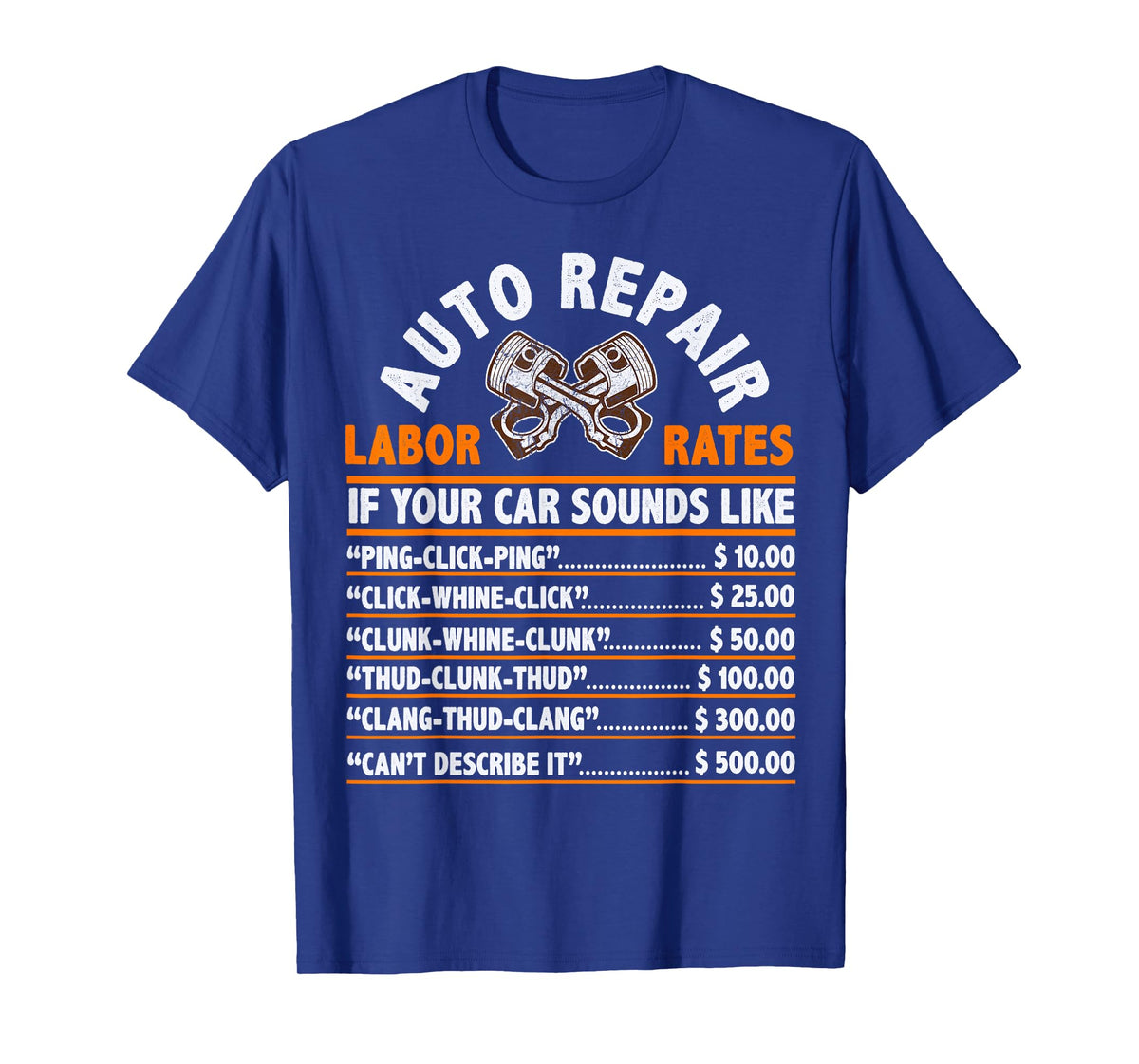 Funny Auto Mechanic Hourly Rate Car Mechanic Labor Rates T-Shirt