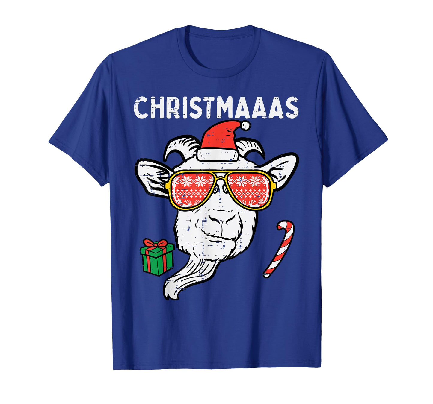 Christmas Goat Santa Xmas Farm Animal Farmer Men Women Kids T-Shirt