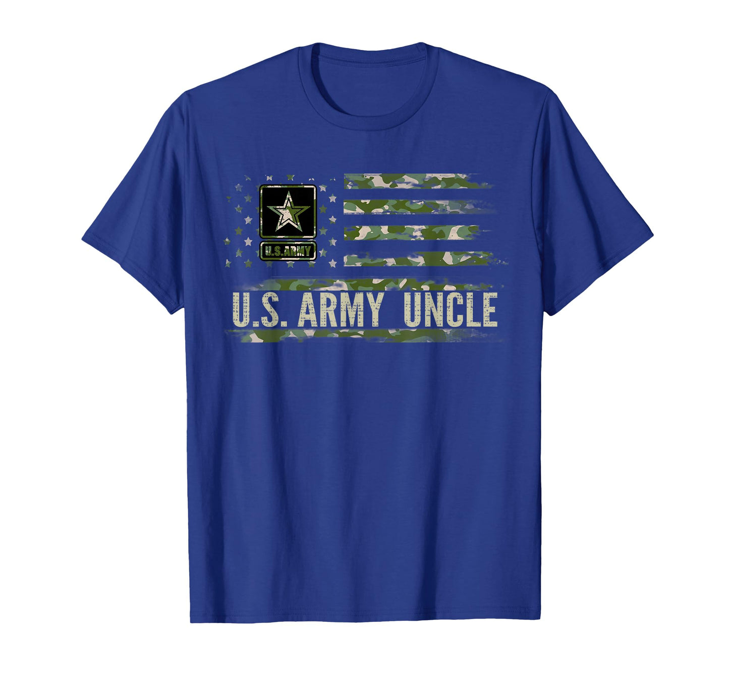 Vintage U.S Army Uncle With Camo American Flag Veteran Gift T-Shirt