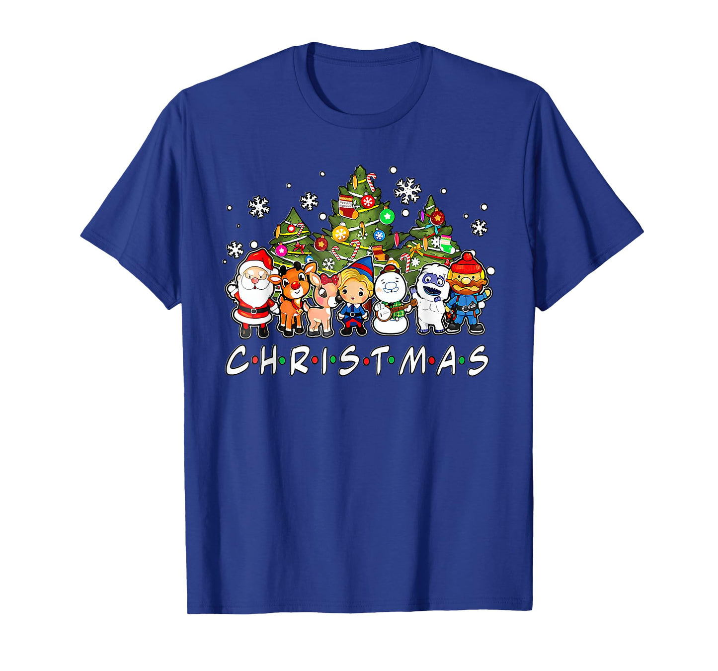 Christmas Santa Friends Rudolph Snowman Family Xmas Pajamas T-Shirt