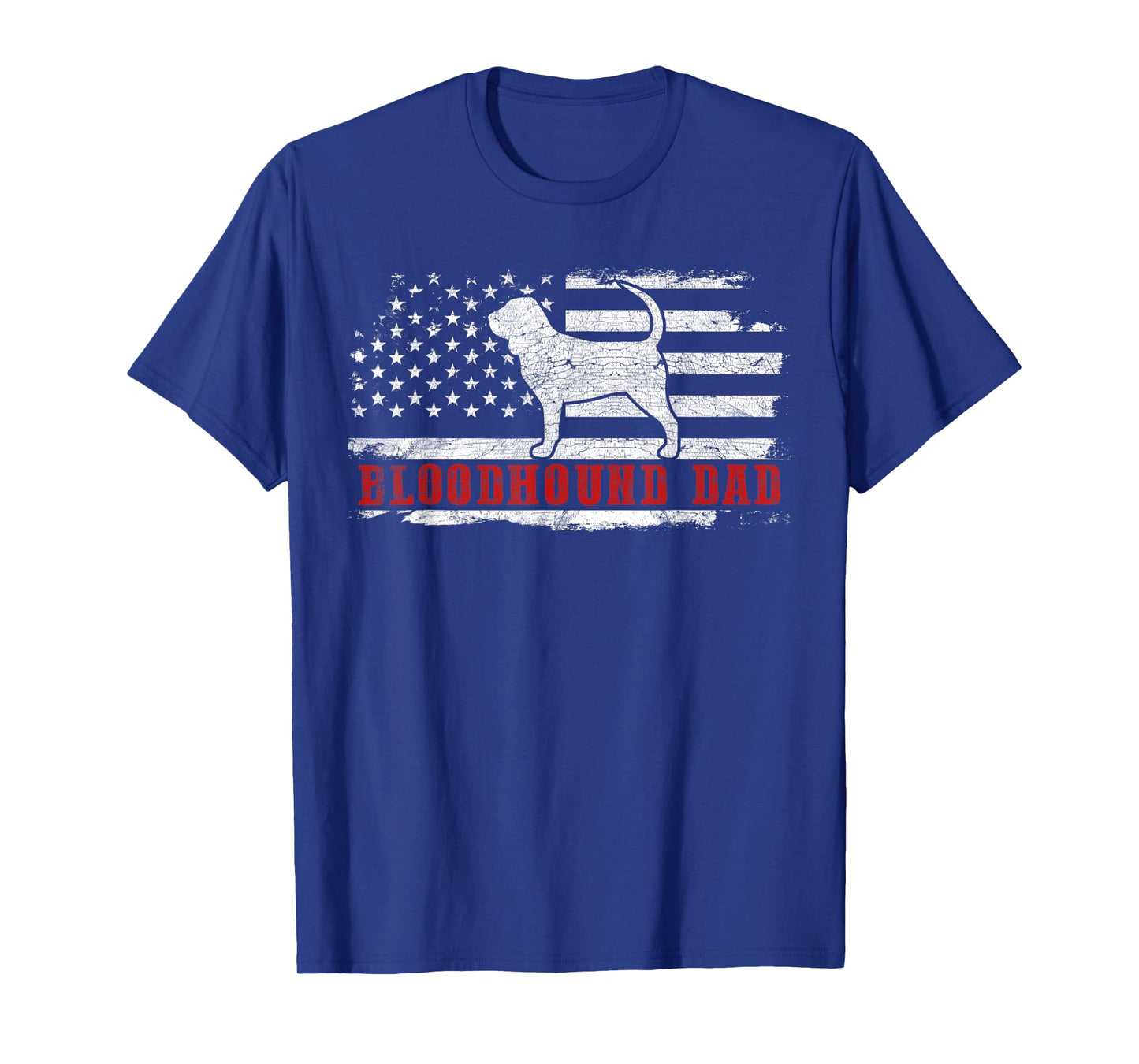 Bloodhound Dad Distressed American Flag Patriotic Dog T-Shirt for Men