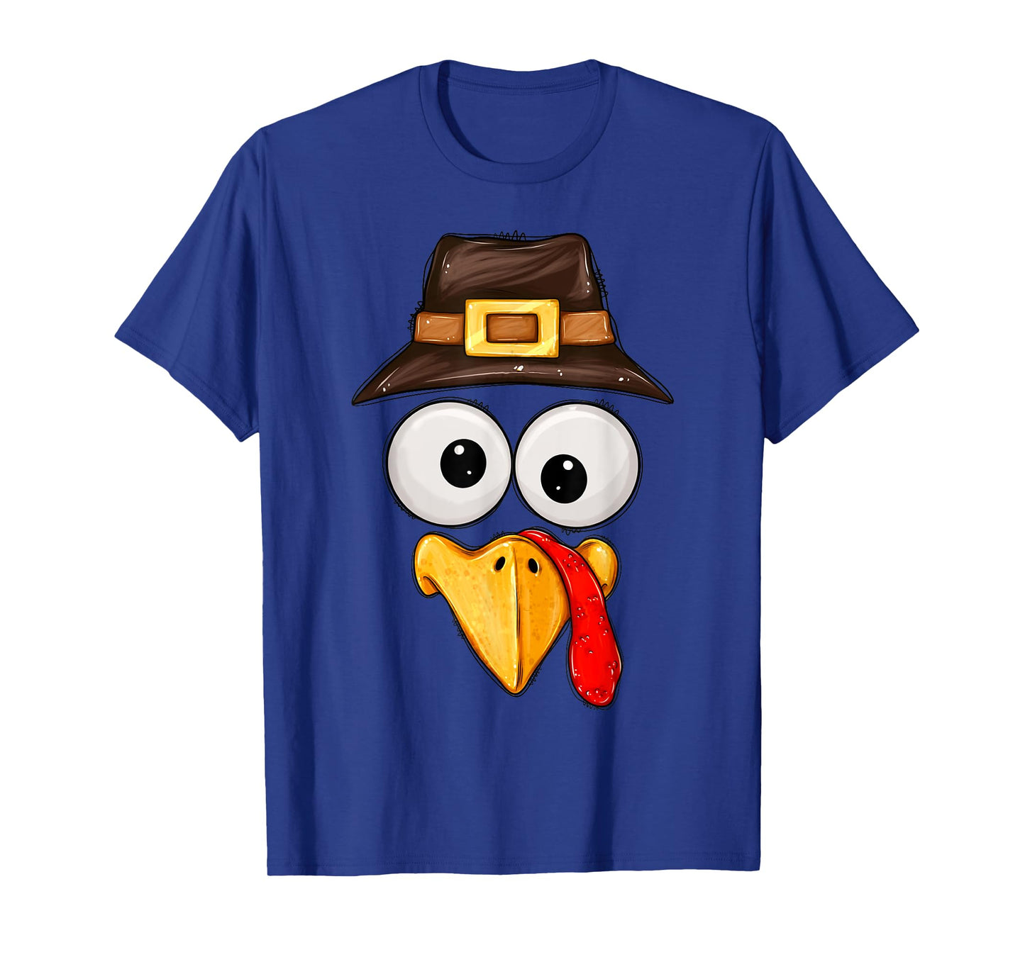 Cute Turkey Face Glasses Boys Kids Mens Thanksgiving Family T-Shirt