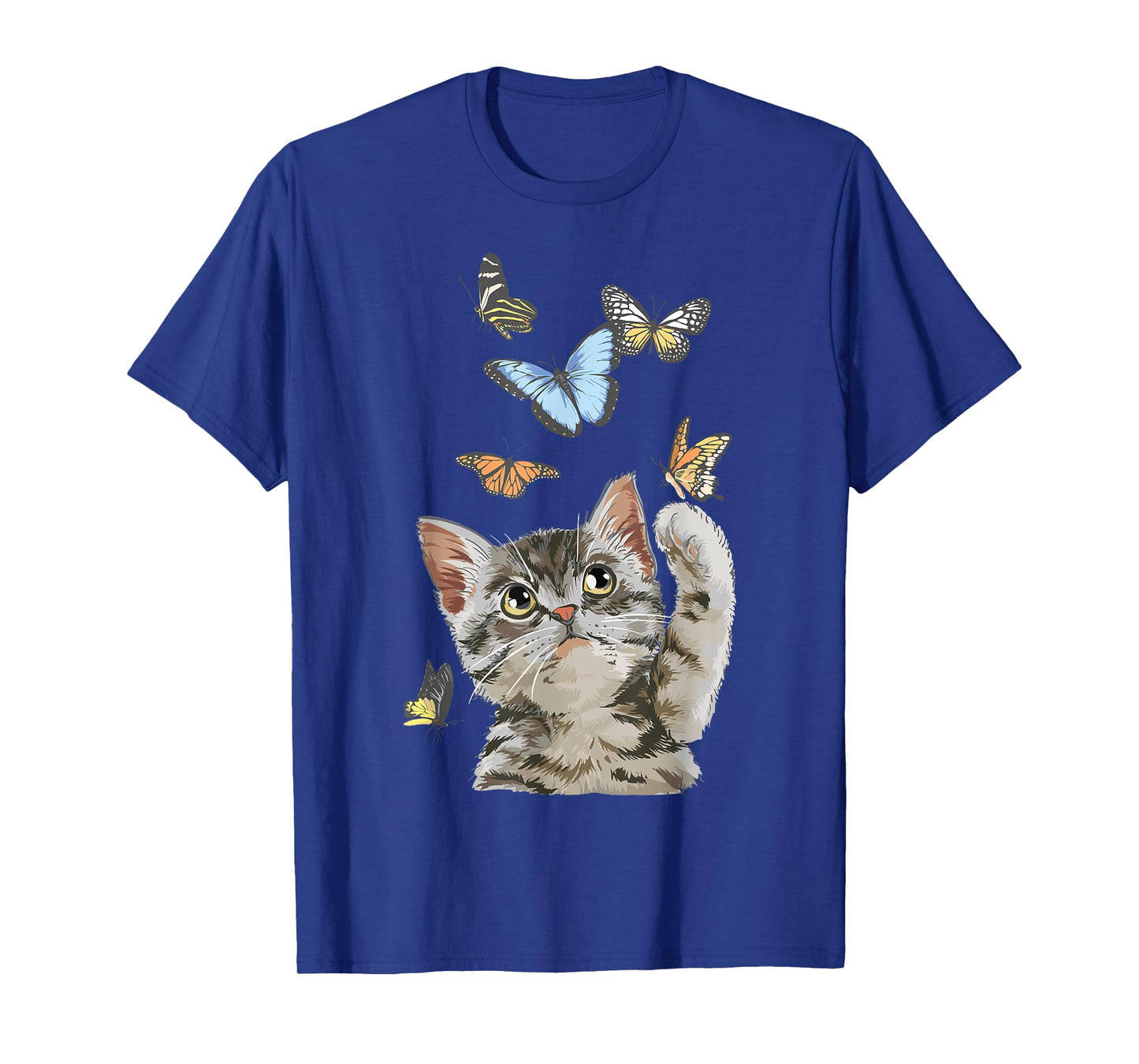 cute Kitty cat playing butterflies for lover cats kitten T-Shirt