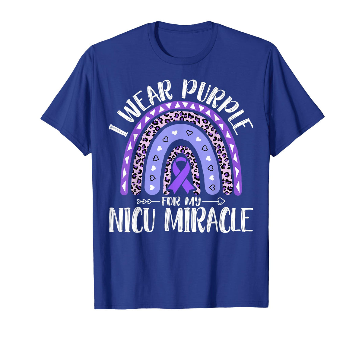 I Wear Purple for My NICU Miracle Boho Rainbow Nursing Gifts T-Shirt