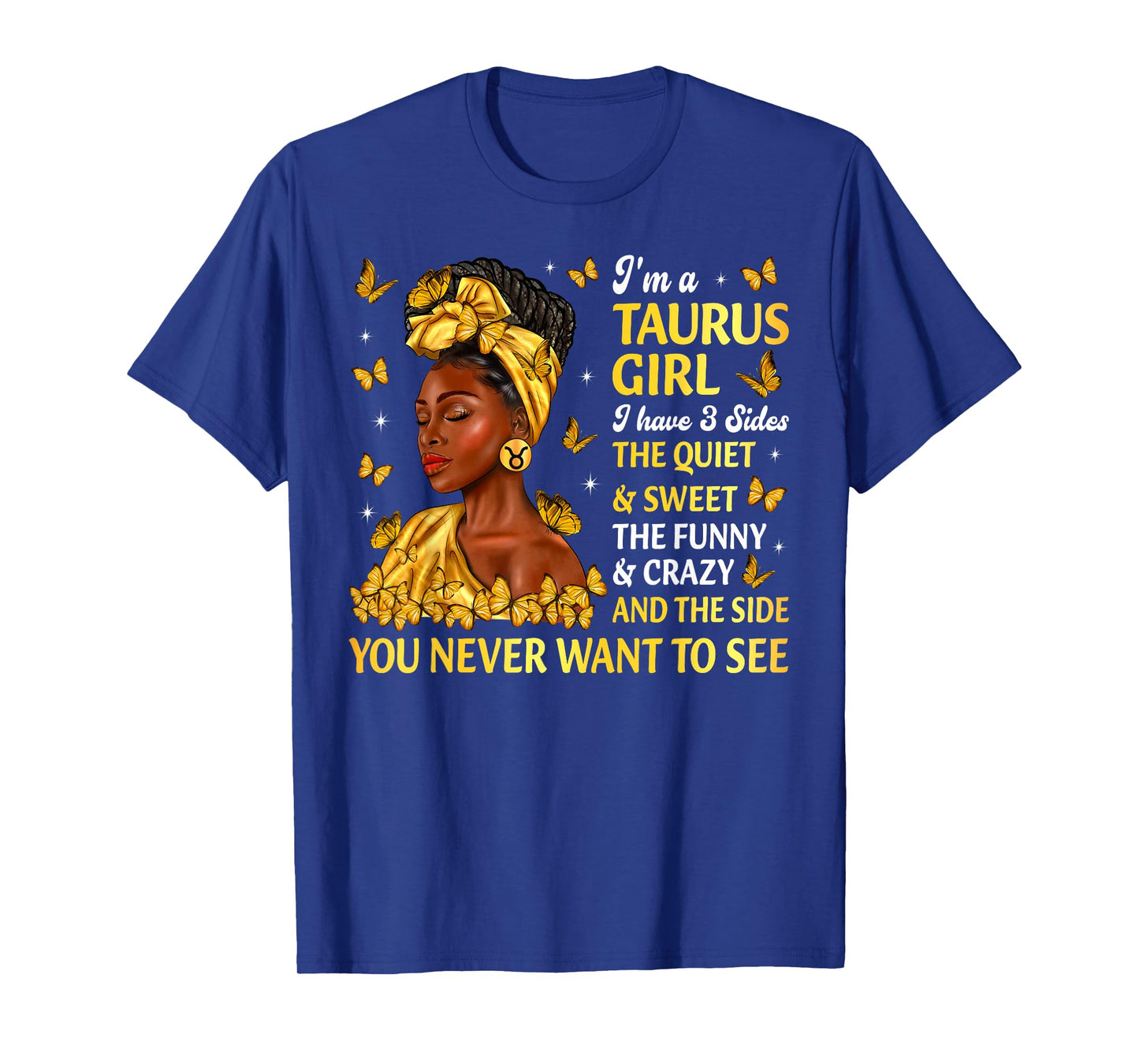 Taurus Girl Happy Bday Zodiac Black Girls Afro Women T-Shirt
