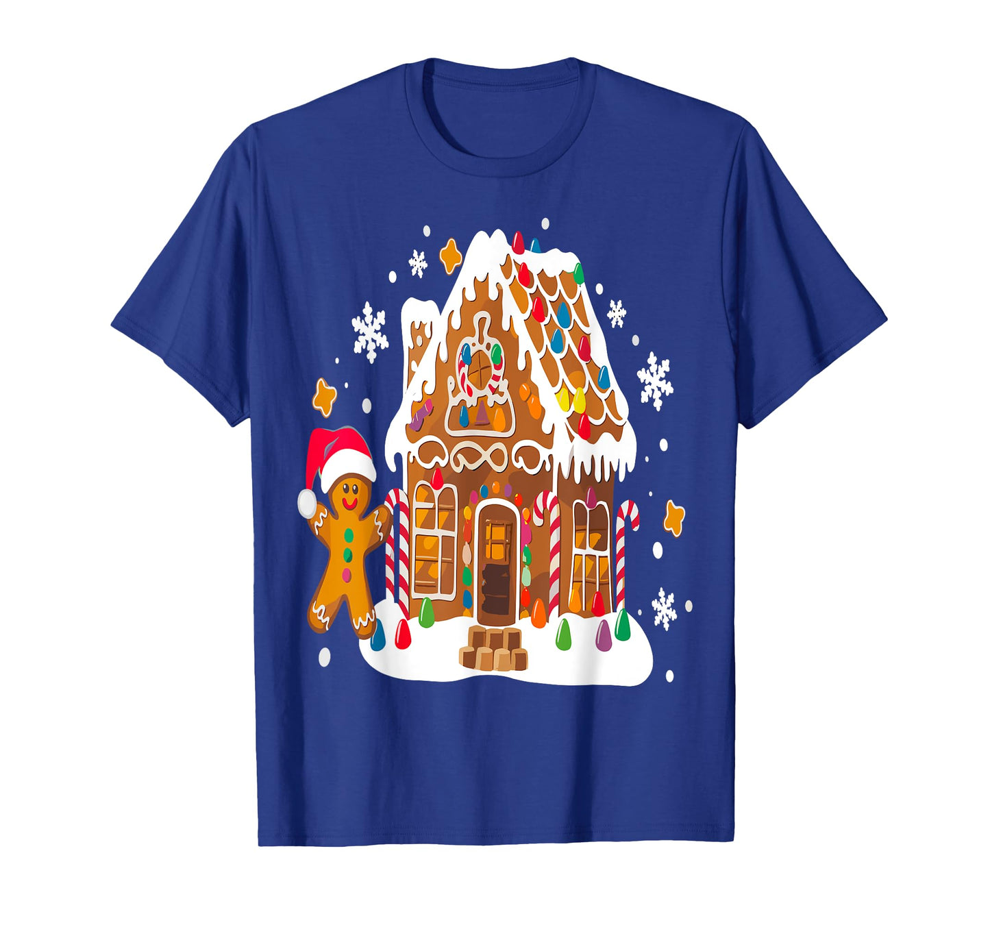 Gingerbread Houses and Snowflakes Sweet Christmas T-Shirt