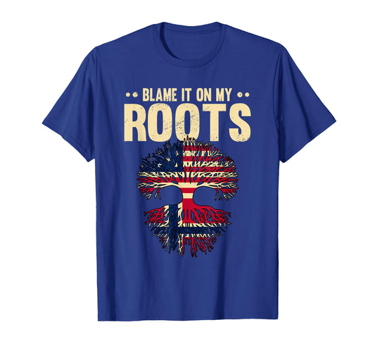 Blame It On My Roots American Heritage Norwegian Roots T-Shirt