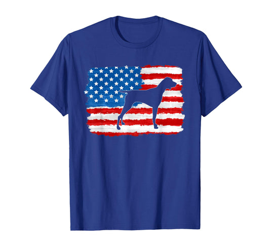 German Shorthaired Pointer 4th of July American Flag GSP Dog T-Shirt