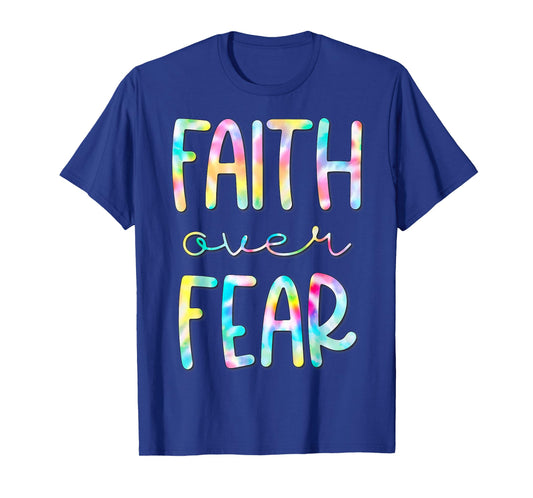 Christian Shirt for Girls Faith Over Fear Trust God Tie Dye T-Shirt