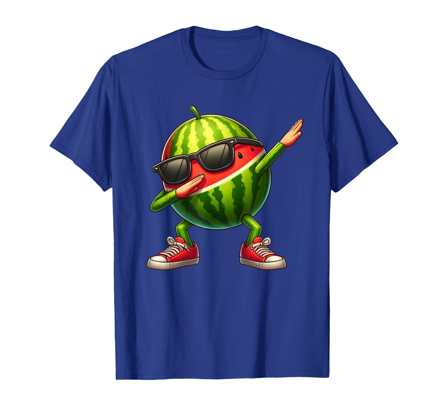 Watermelon Dabbing In Ninja Style Funny Watermelon Graphic T-Shirt