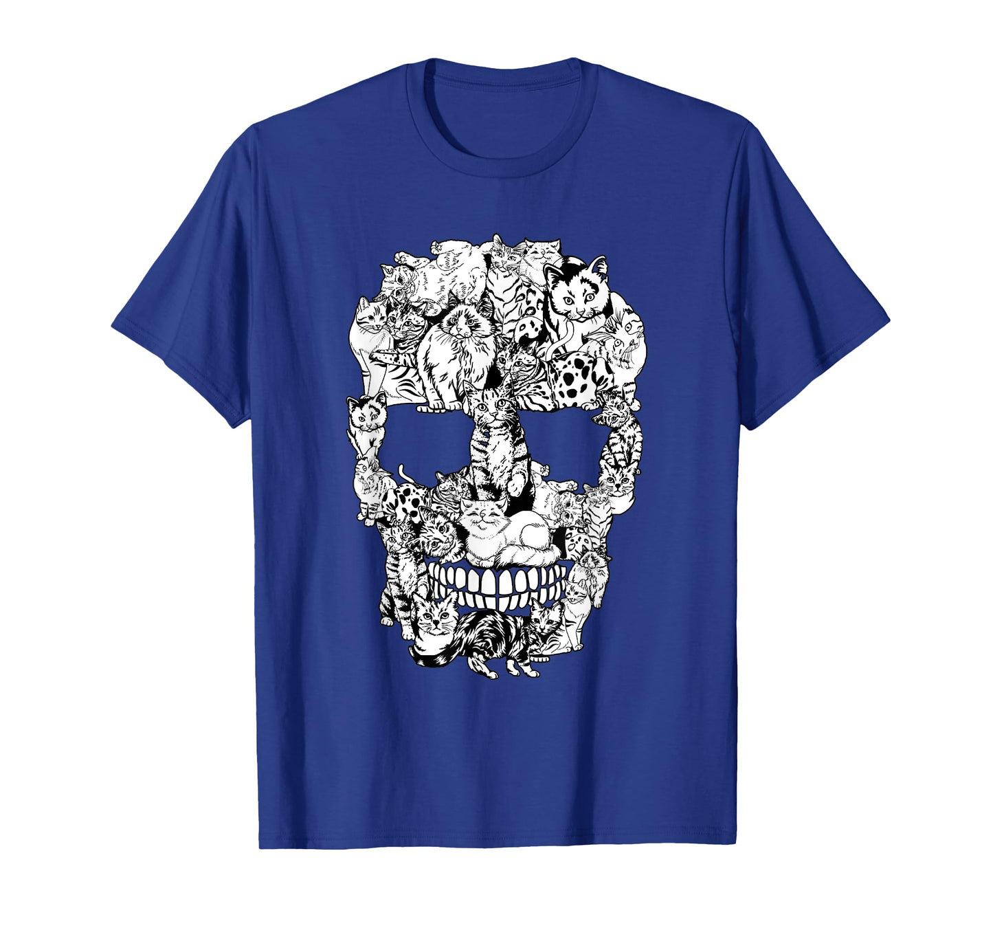 Funny Cat Skull Skeleton Halloween Costume Men Women Kids T-Shirt