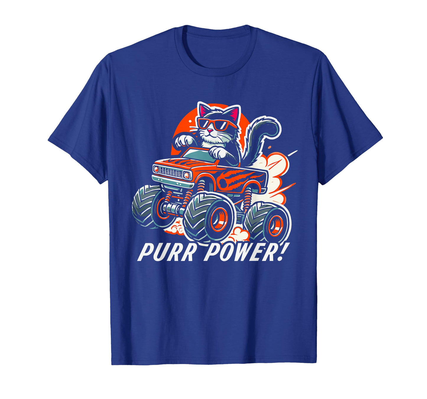 Cat Lover - Purr Power Funny Cat Monster Truck T-Shirt