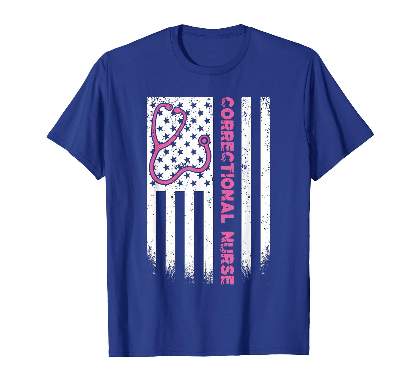 Correctional Nurse American flag US Stethoscope RN Patriotic T-Shirt