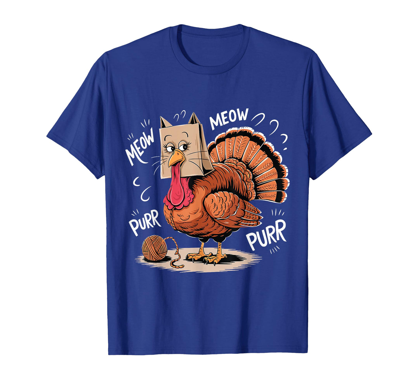 Thanksgiving Turkey Meow I'm a Cat Funny Thanksgiving T-Shirt