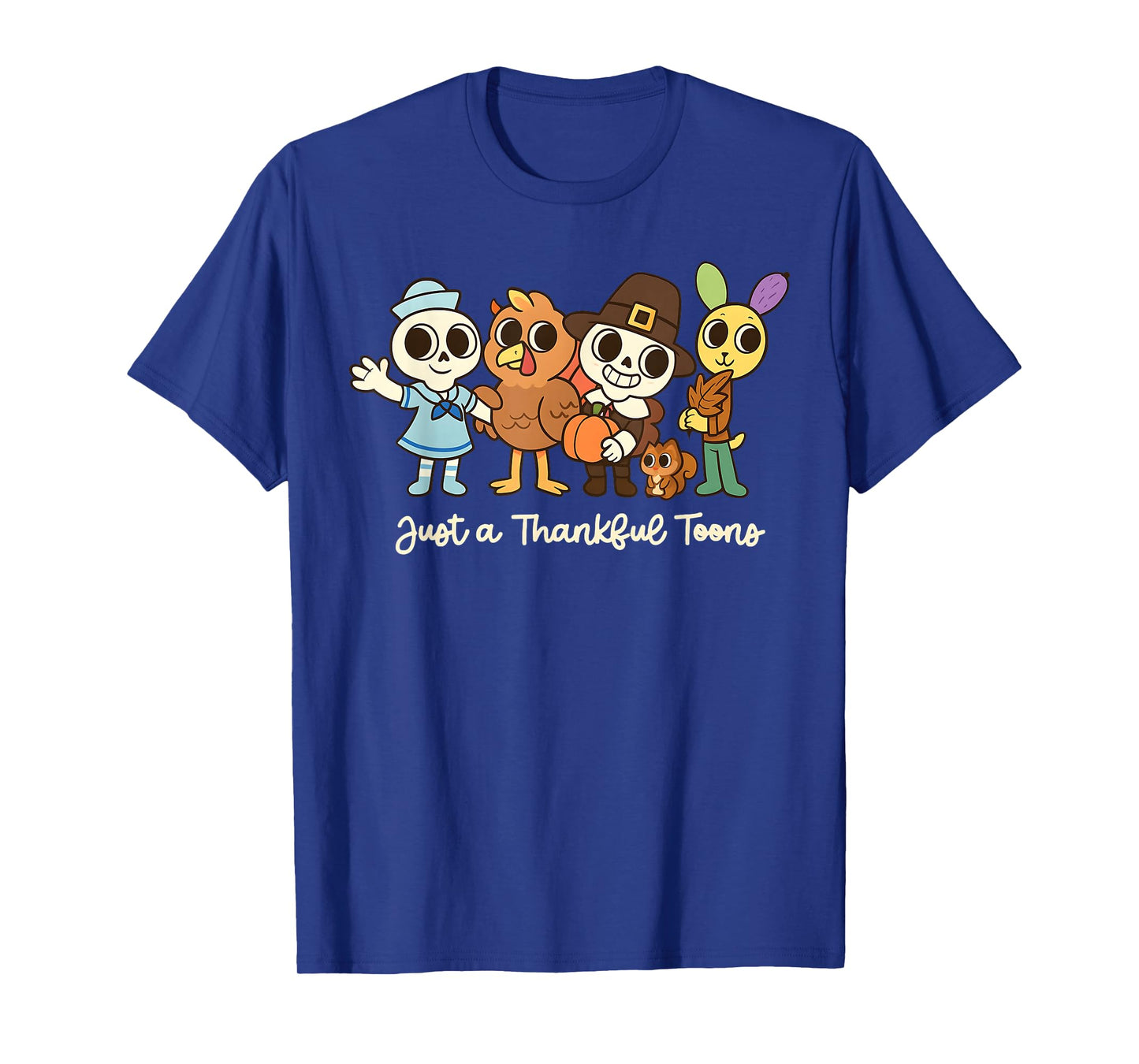 Cute Thanksgiving World Just a Thankful Toons Boys Kids Tee T-Shirt