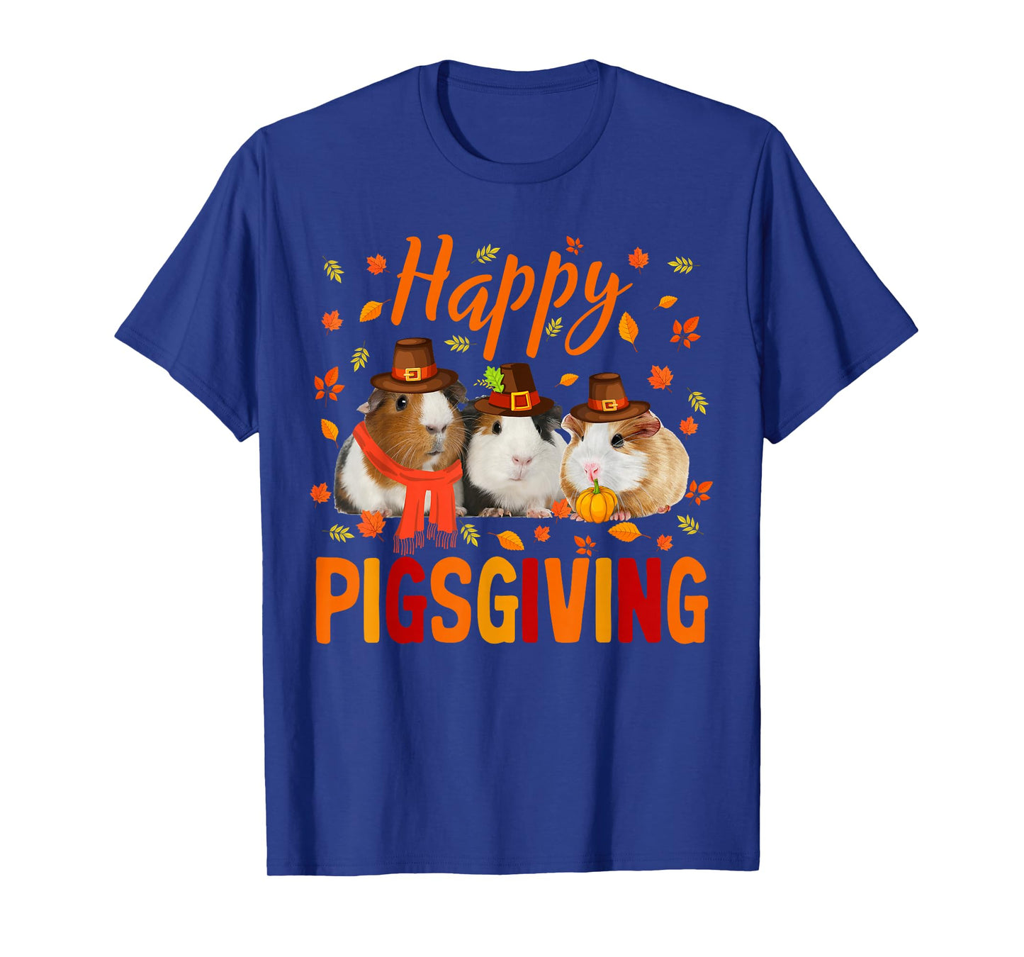 Happy Pigsgiving Cute Thanksgiving Guinea Pig Pilgrim Hat T-Shirt