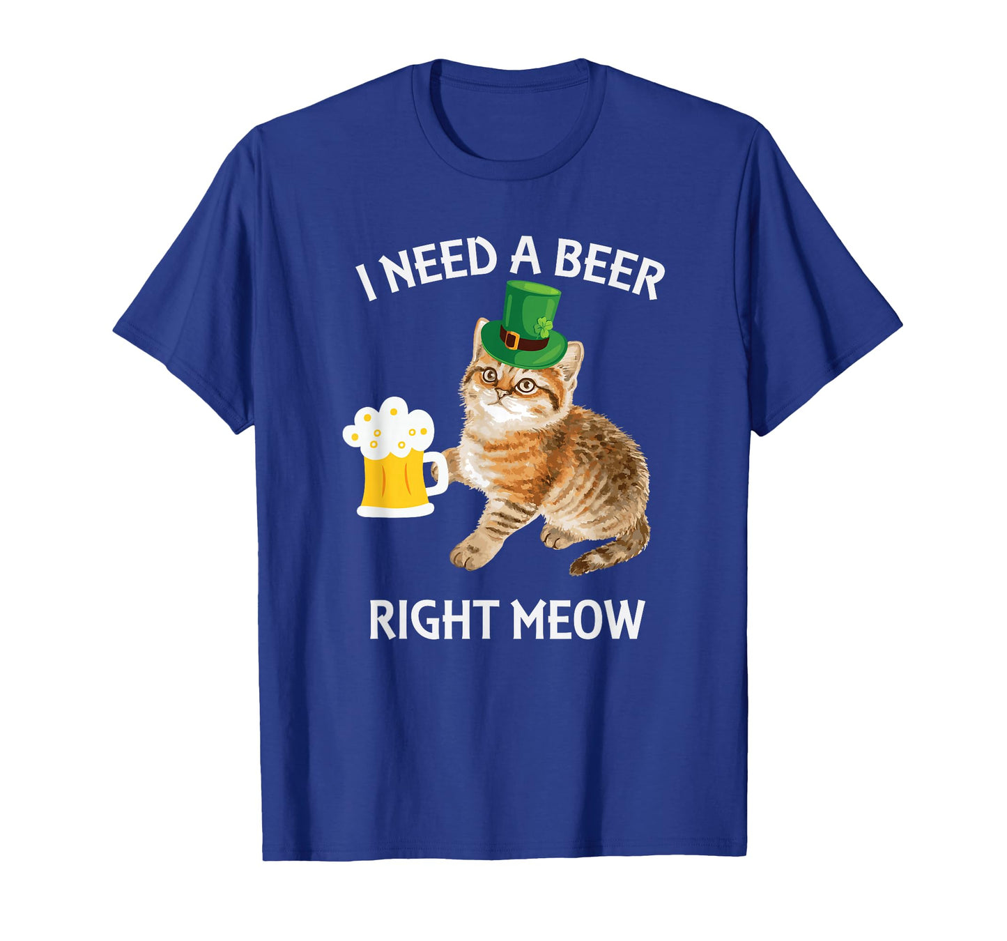Funny Irish Beer Cat St Patricks Day Drinking with Hat T-Shirt