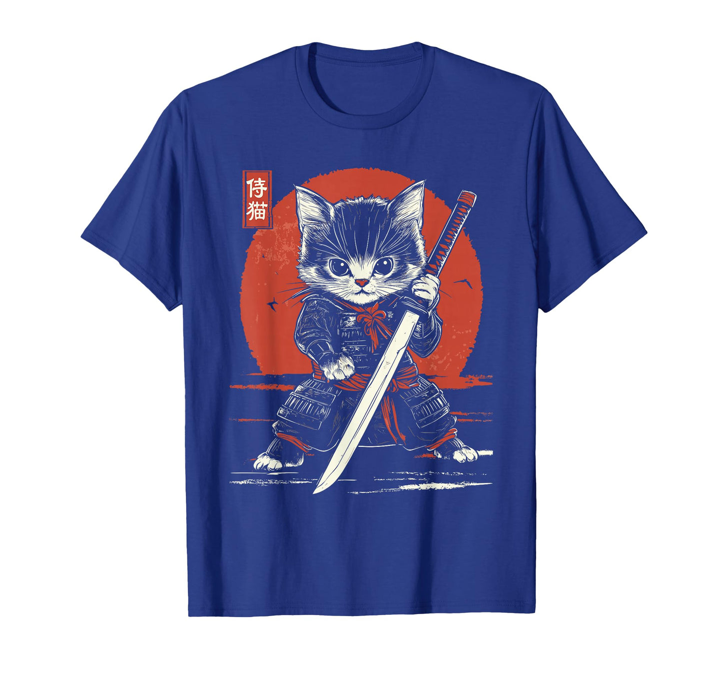 Japanese Samurai Cat Kawaii Ninja Cat T-Shirt
