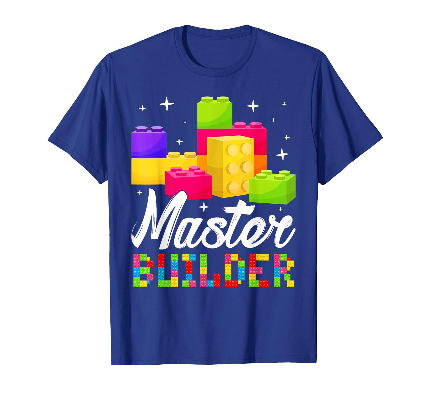 Funny Master Builder Building Block Bricks Lovers Kids Boys T-Shirt