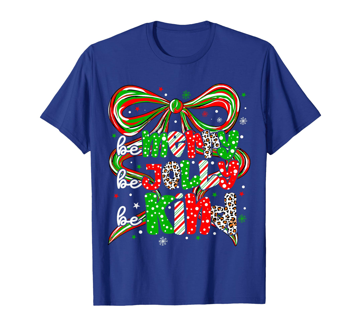 Merry Be Jolly Be Kind Merry Christmas Teacher Xmas Bow Pjs T-Shirt