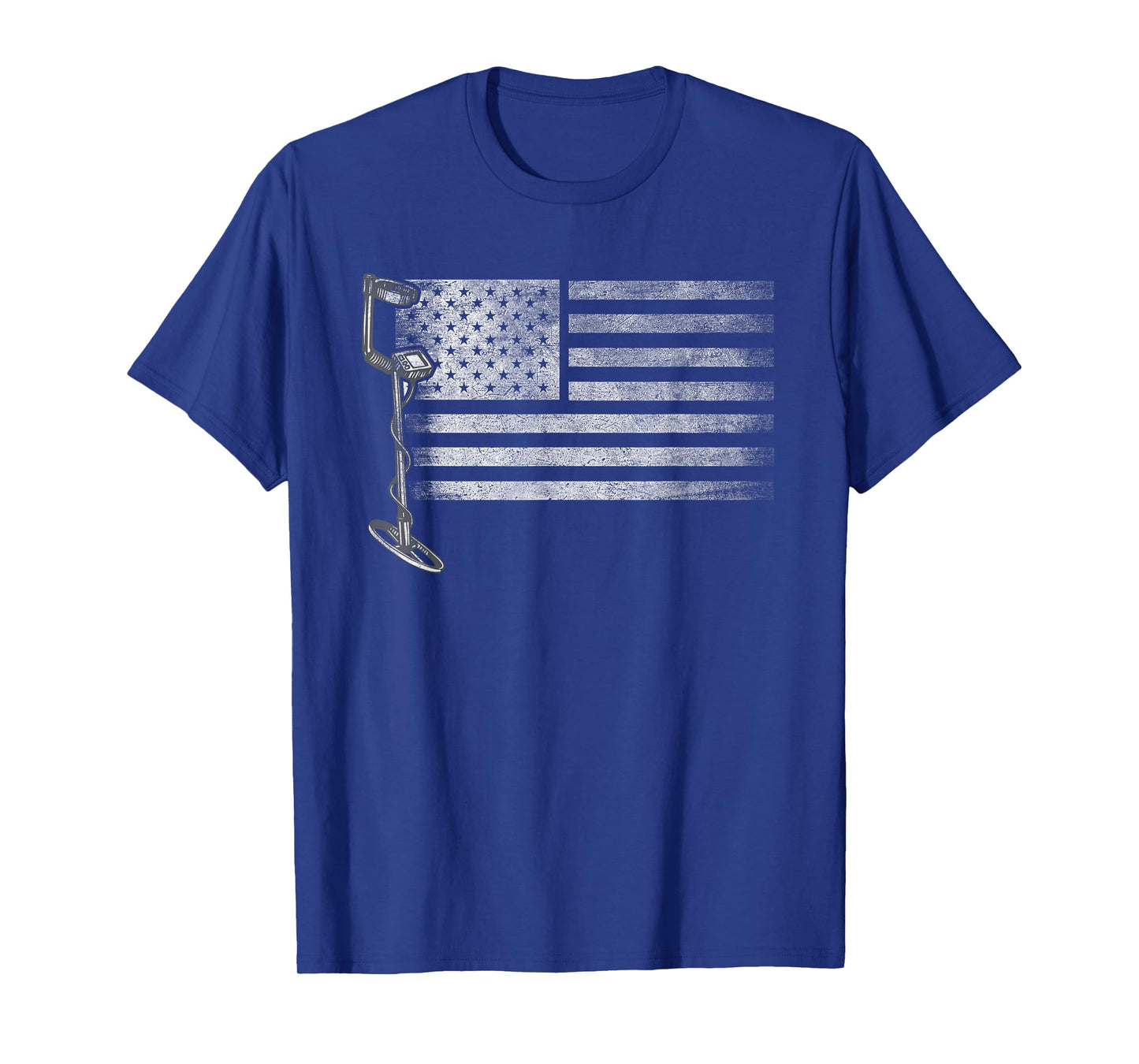 Patriotic Metal Detecting USA Flag Treasure Hunt Detectorist T-Shirt