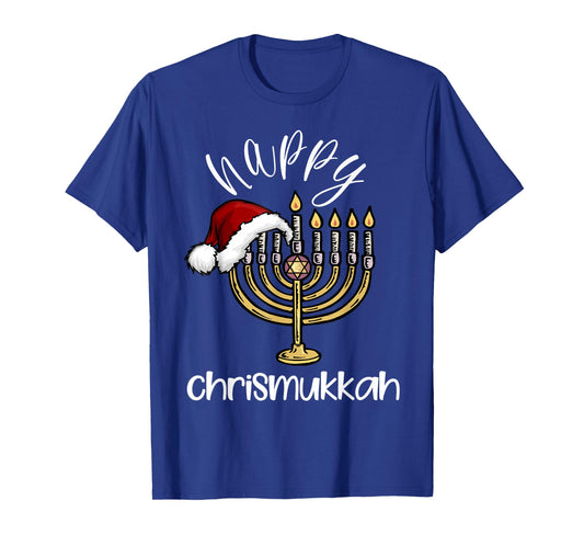 merry chrismukkah happy hanukkah christmas santa hat Xmas T-Shirt