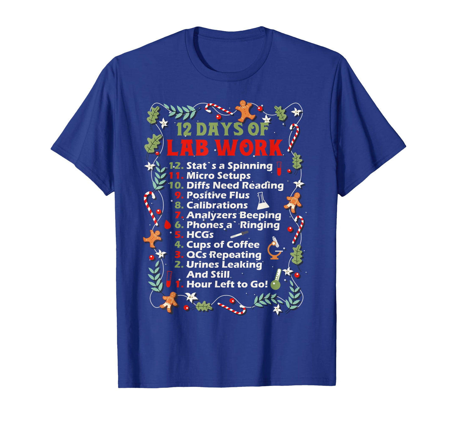 12 days of lab technician Christmas funny medical laboratory T-Shirt
