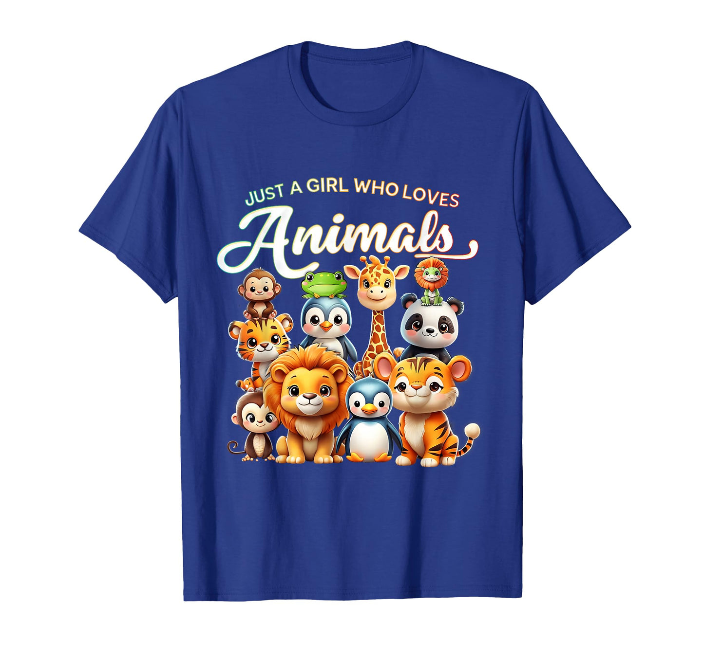 Just Girl Who Loves Animals Wild Safari Cute Zoo Animals T-Shirt
