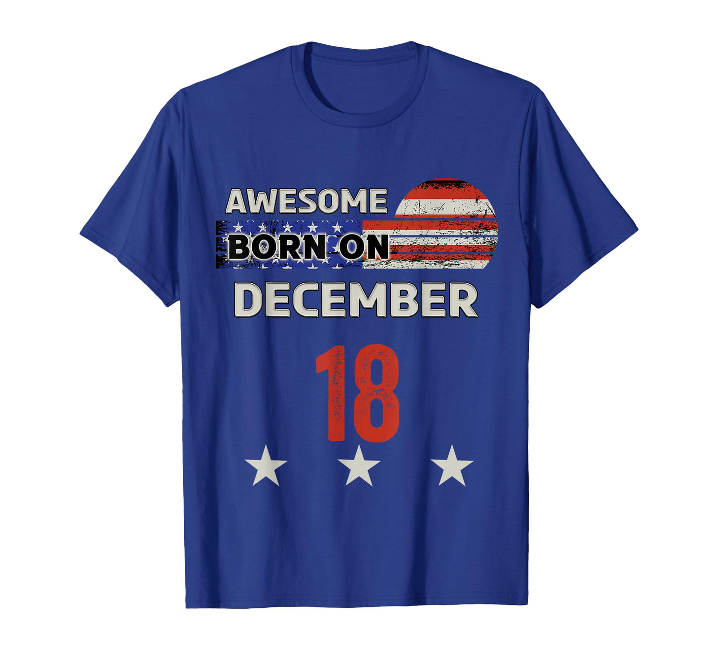 Awesome December 18 Vintage USA Flag Classic December 18th T-Shirt