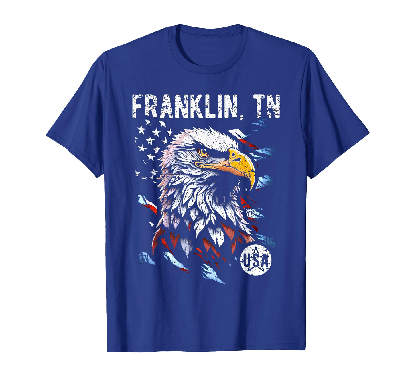 Franklin TN Patriotic Eagle USA Flag Vintage Style Design T-Shirt