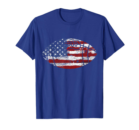 Football USA American Flag Vintage Gift T-Shirt Small