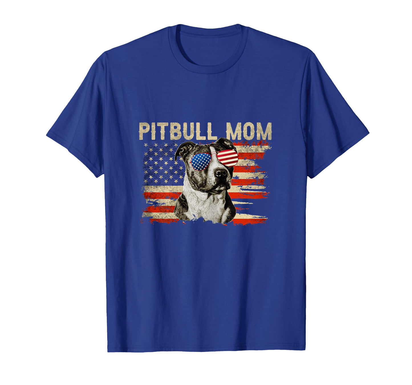 Patriotic Pitbull Mom gift 4th of July American Flag USA Women T-Shirt