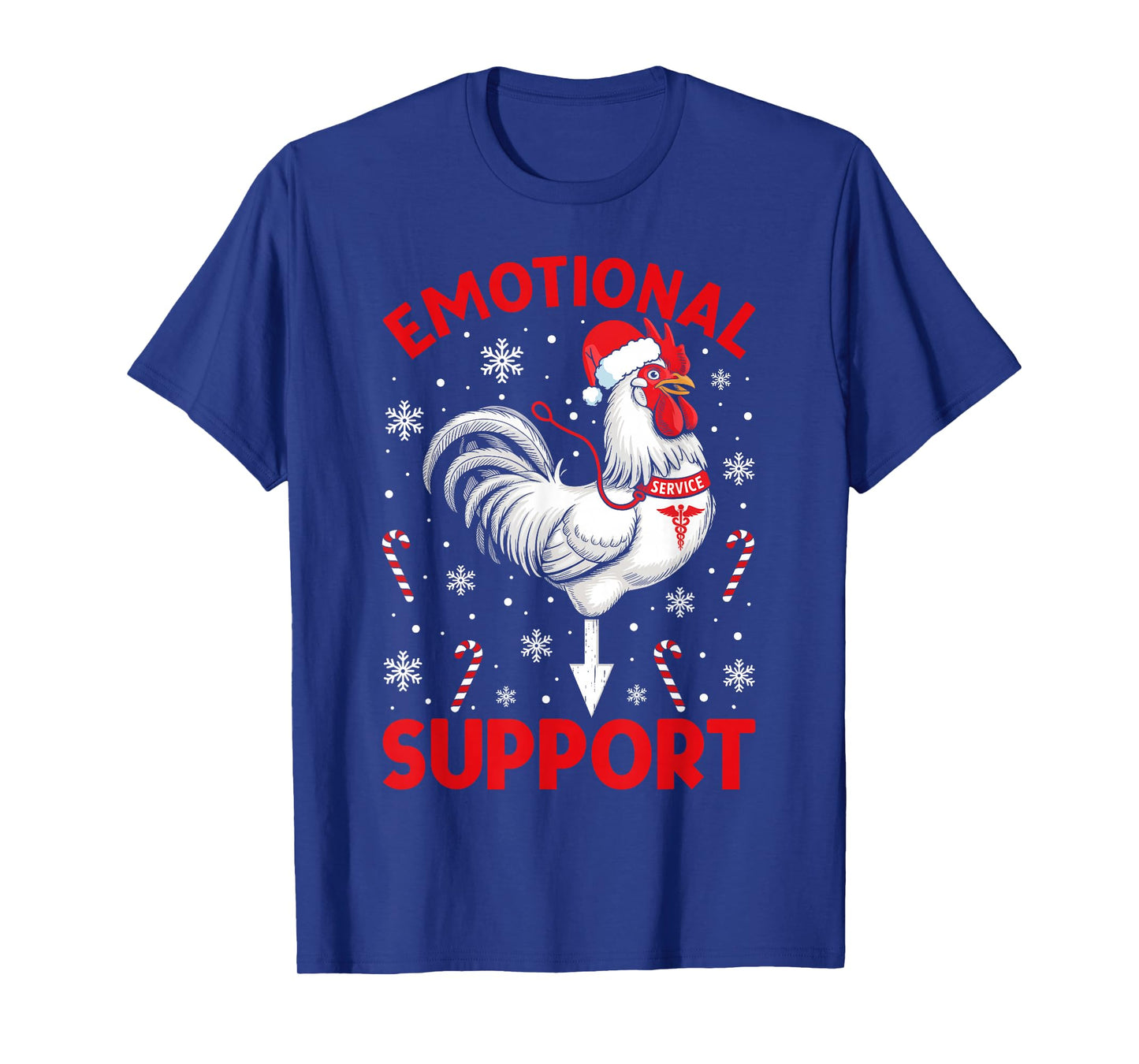 Christmas Funny Emotional Support Cock Dirty Humor Chicken T-Shirt