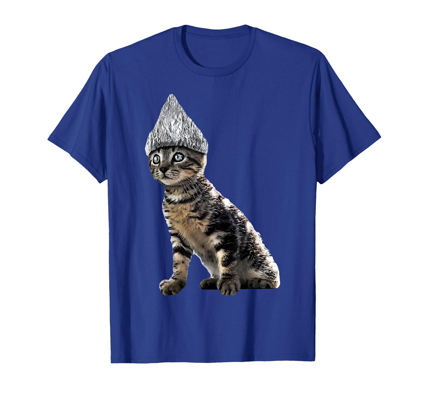 Funny Halloween Cat Tin Foil Hat Conspiracy Shirt for Men T-Shirt