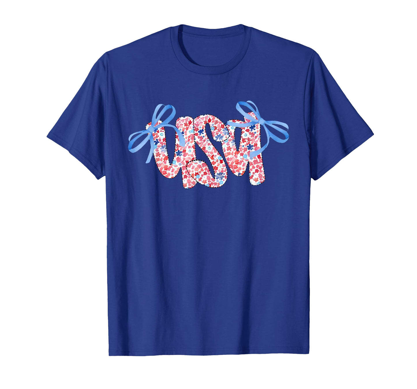 Floral USA Coquette Bow 4th of July America T-Shirt