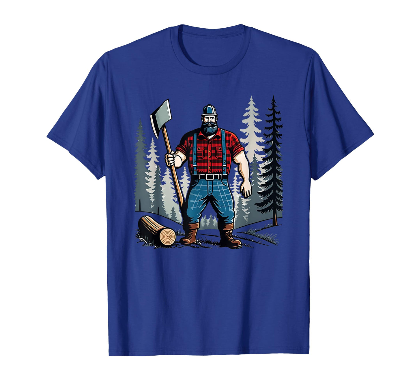 American Lumberjack Folk Hero Paul Bunyan Chopping Wood in The Forest Unisex T-Shirt