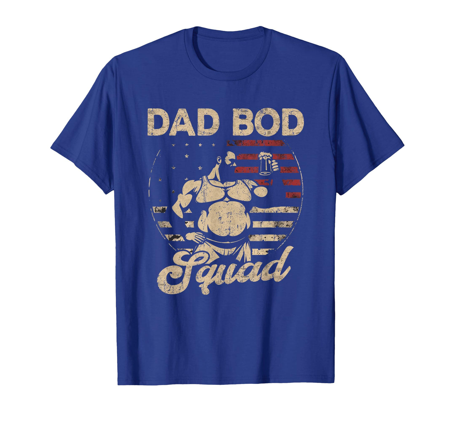 Dad Bod Squad Flag US Beer Belly Posing Father's Day T-Shirt