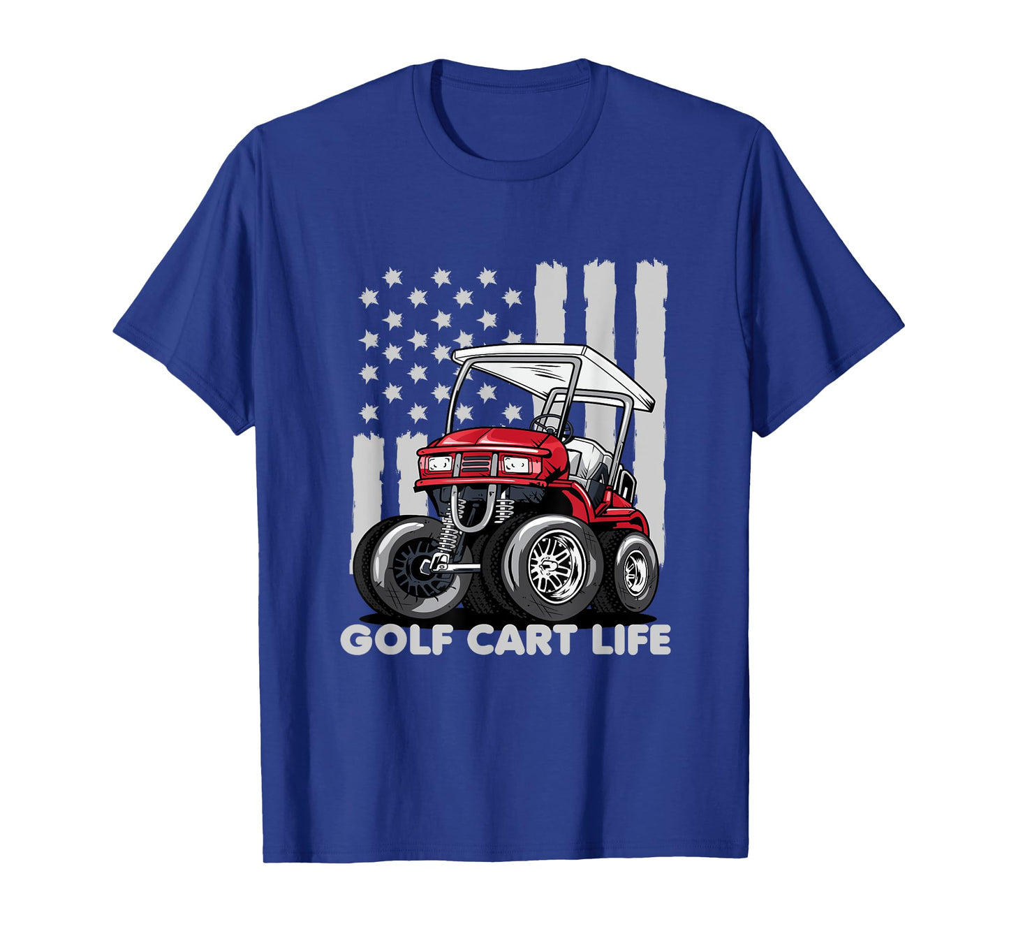 Golf Cart Life Funny Golf Cart with USA Flag T-Shirt for Women Men