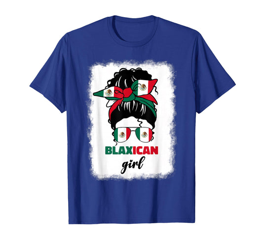 Blaxican Mexican American Black Girl Mexico Flag Chicano Fun T-Shirt