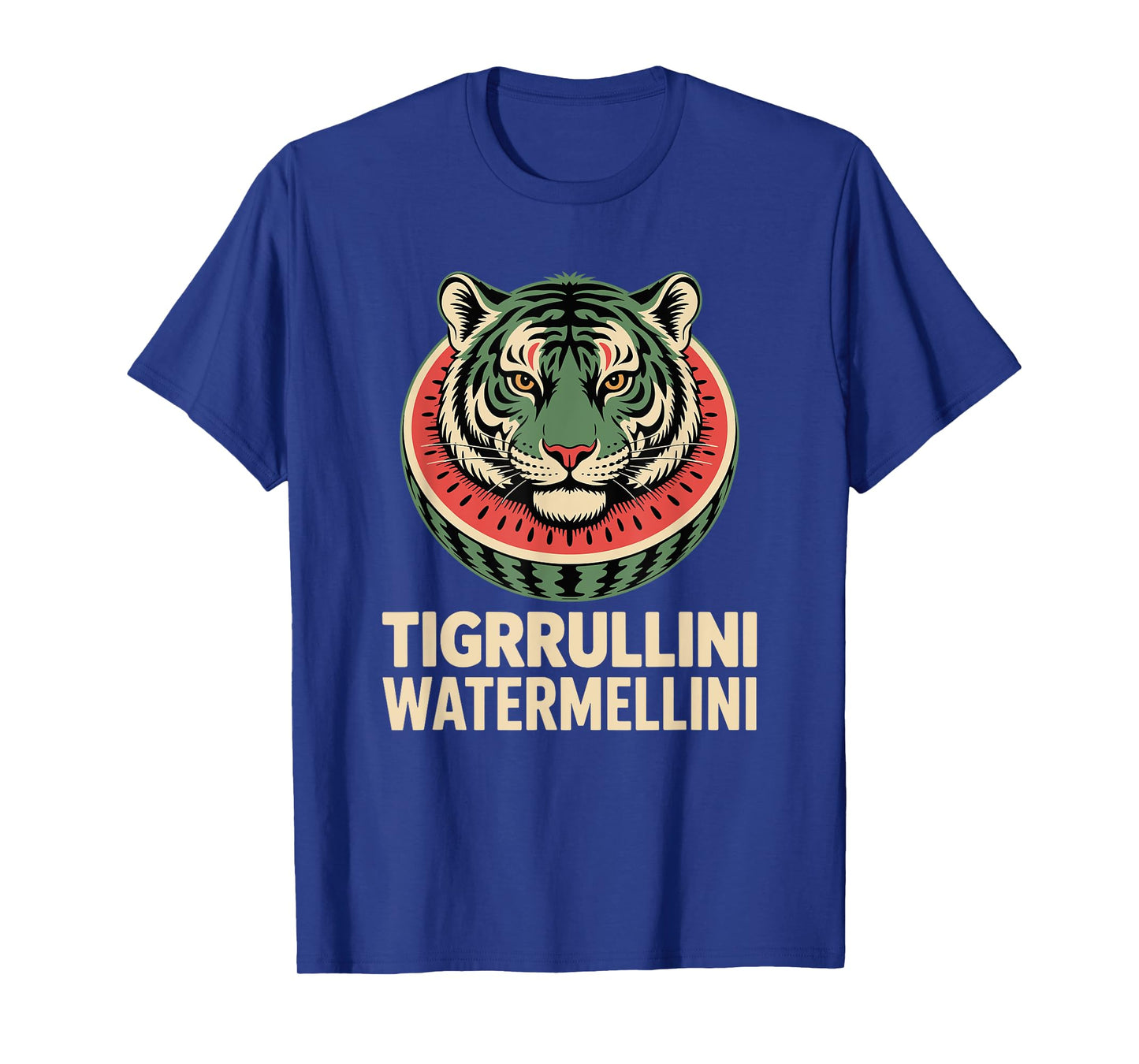 Tigrullini Watermillini Tiger Watermelon Funny Cartoon T-Shirt