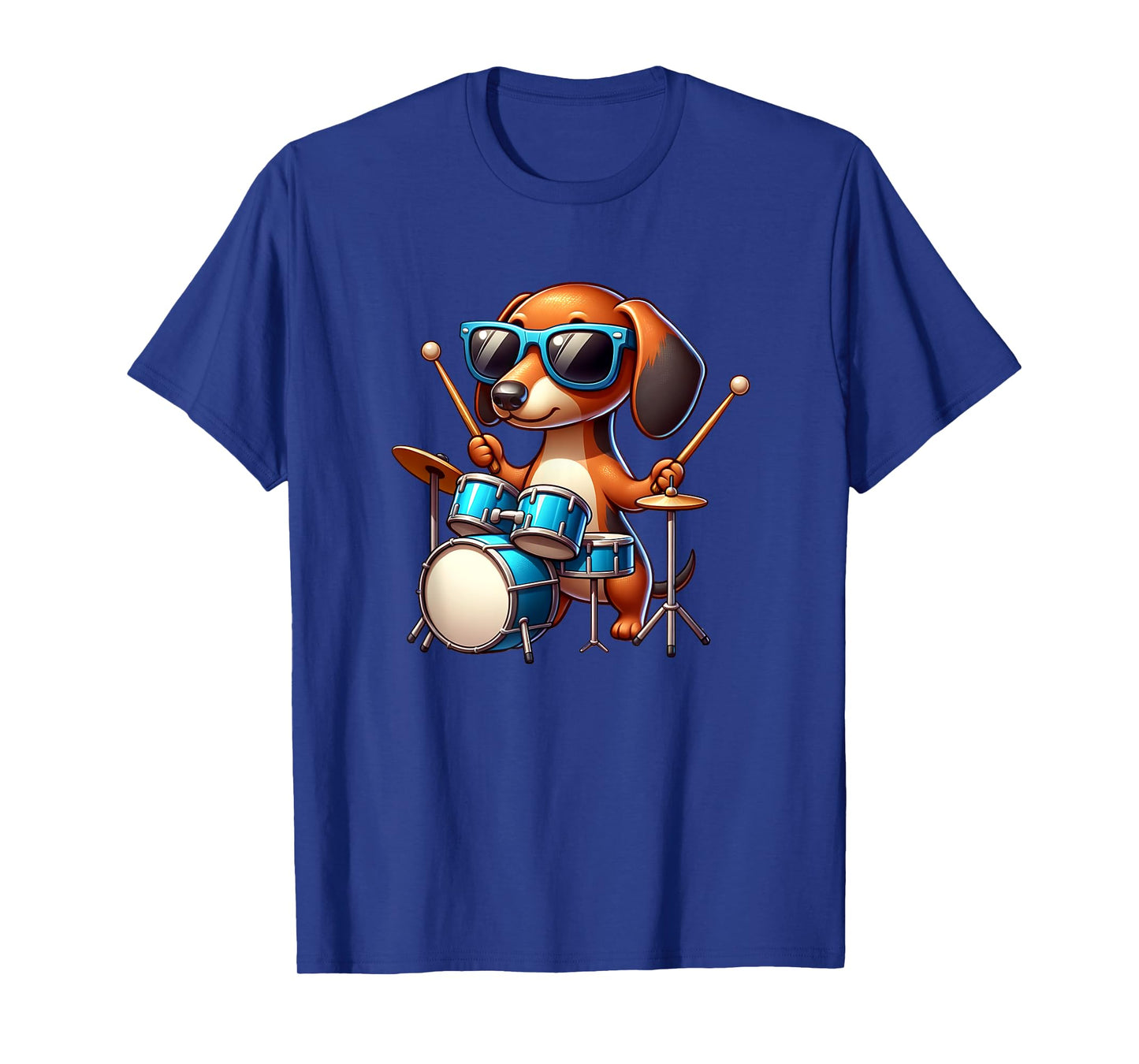 Dachshund Drummer Wiener Dog Enthusiast Design T-Shirt for Men Women Kids