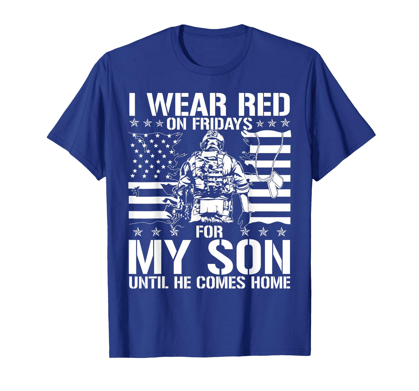 I Wear Red On Fridays For My Son American Flag Military T-Shirt