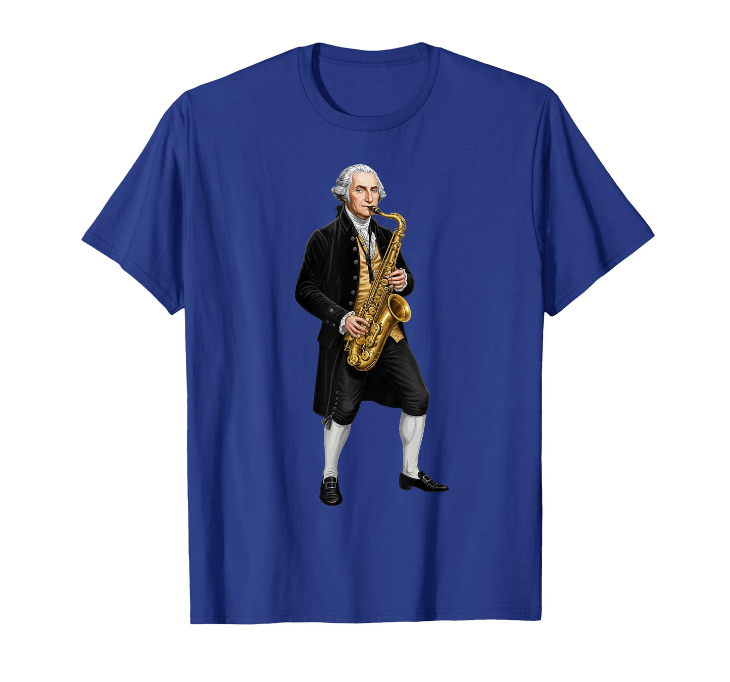 George Washington Playing Saxophone Funny Music History Tee T-Shirt